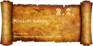 Minich Kevin névjegykártya